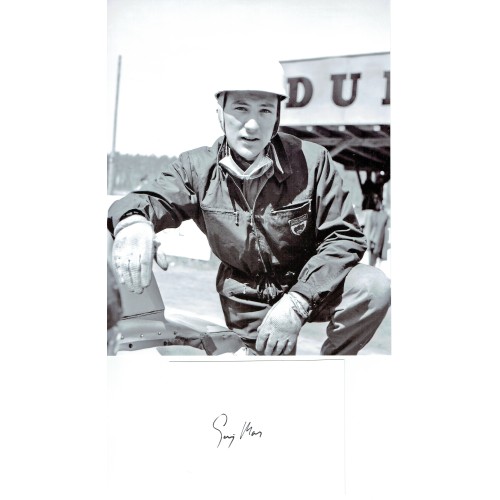 Sterling Moss Autograph a Signed Page Together With an 8x10 Photograph