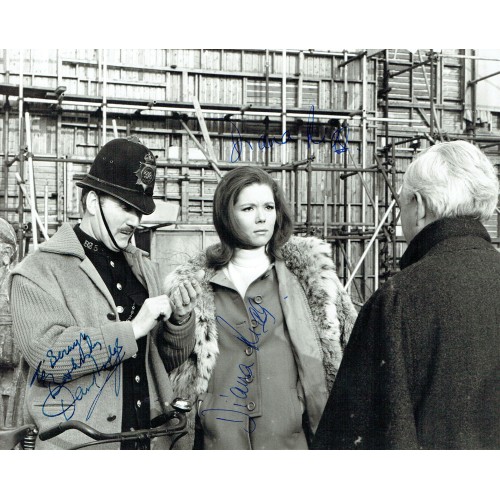 Diana Rigg (Signed Twice) & David Lodge Signed Avengers 1967 Episode EPIC Photograph