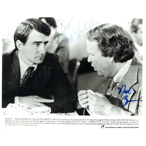 Ned Beatty & Sam Waterston Dual Signed HOPSCOTCH Film Autographed 10 x 8 Photograph  