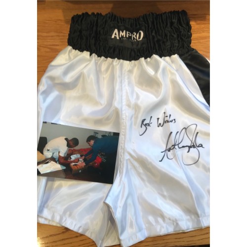 Ampro Boxing Trunks Signed by Anthony Joshua  Signing Session on 16th February 2015