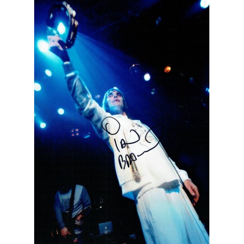 Ian Brown Autograph Stone Roses Signed 16 x 12 Inch Photograph On Stage. 