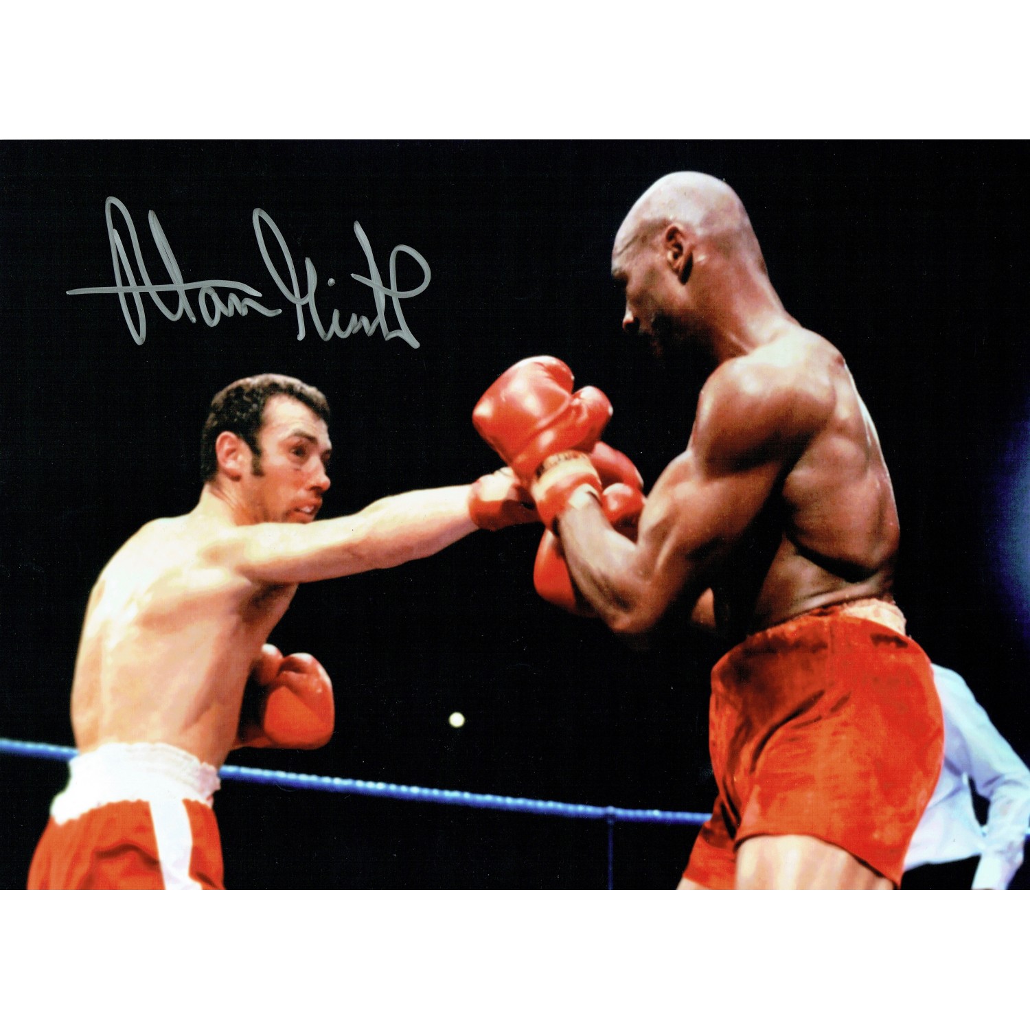 Alan Minter Signed 12x16 Marvin Hagler Boxing Photograph 25180