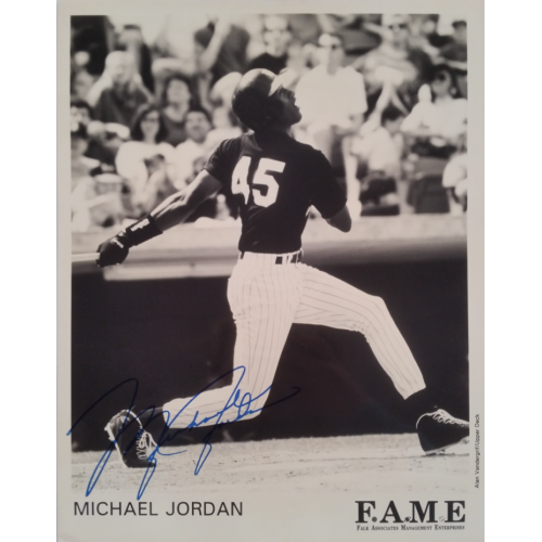 Michael Jordan Signed 8x10 Inch Birmingham Barons Baseball Team RARE FULL SIGNATURE