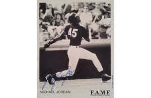 Michael Jordan Signed 8x10 Inch Birmingham Barons Baseball Team RARE FULL SIGNATURE