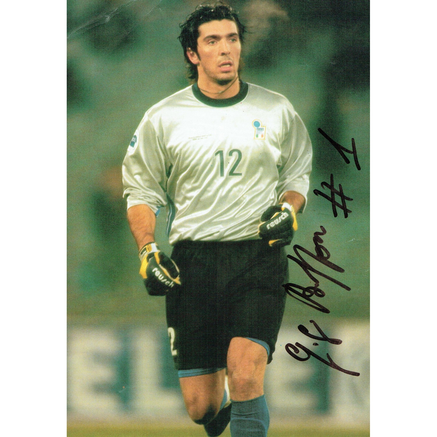 Buffon Signature Gianluigi Buffon Signed 12x8 Photo Italy Football goalkeeper Magazine ...