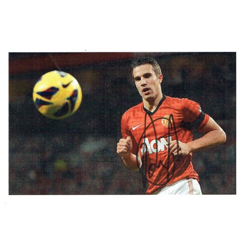 Robin Van Persie Signed Manchester Utd 7x4 Photo on Card