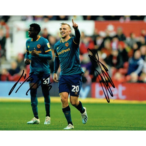 Jarrod Bowen and Leanardo Lopes Dual Signed Hull City 10 x 8 inch Football Photograph