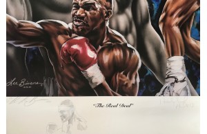 Evander Holyfield & Lee Bivens Artist's Proof With Doodle Dual Signed Ltd Edition 35/50 Print 