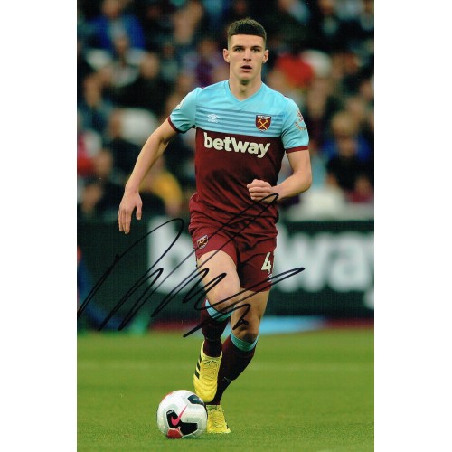 Declan Rice Signed 12x8 Inch West Ham United Football Photograph