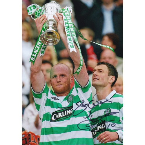 John Hartson signed Celtic 8x12 Photo