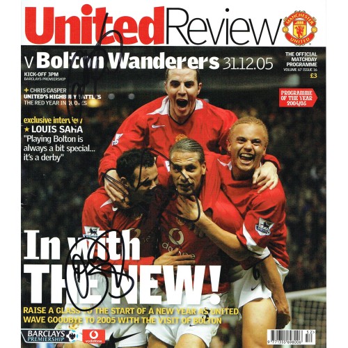 Ole Gunnar Solskjaer Ryan Giggs & Rio Ferdinand Signed Manchester United Football Programme