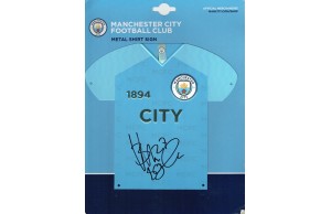 Benjani 12x8 Signed Manchester City Football Metal Shirt Sign