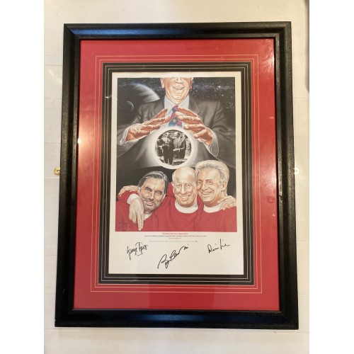 The Sorcerers Three Apprentices Ltd Edition Print No 189/350 Signed by Sir Bobby Charlton, Dennis Law, and George Best