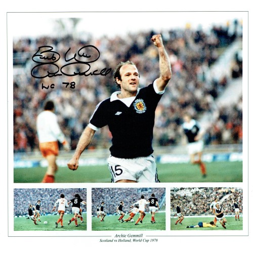 Archie Gemmill Signed Collage Scotland 1978 World Cup  16 x 12 inch Football Photograph