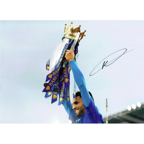 Riyad Mahrez Signed Leicester City Premier League Champions 16 x 12 Inch Football Photograph