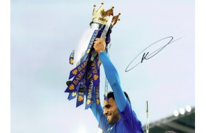 Riyad Mahrez Signed Leicester City Premier League Champions 16 x 12 Inch Football Photograph