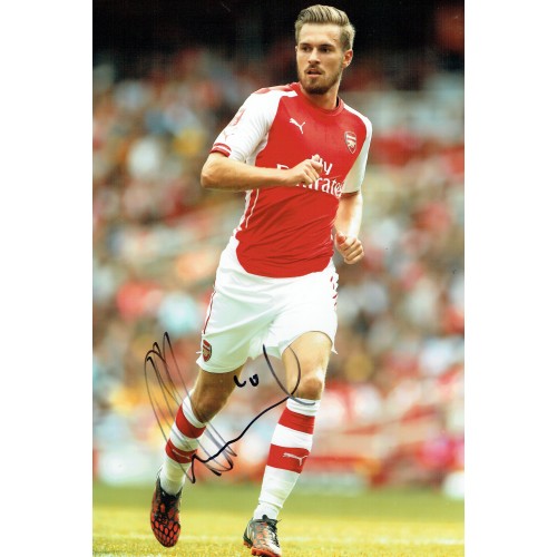 Aaron Ramsey Signed 8x12 Inch Arsenal Football Photograph