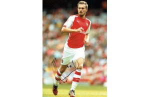 Aaron Ramsey Signed 8x12 Inch Arsenal Football Photograph