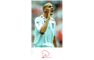 Rio Ferdinand Cut Signature With 8x12 England Photo!