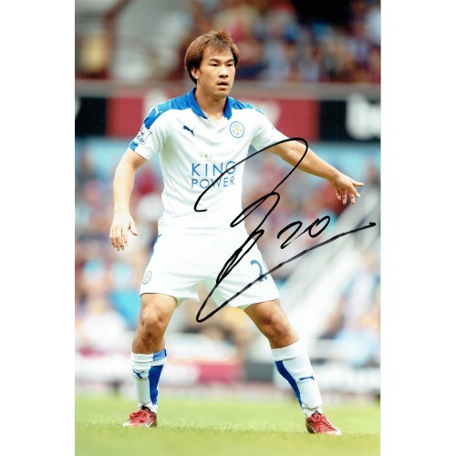 Shinji Okazaki Signed 12 x 8 inch Leicester City Football Photograph