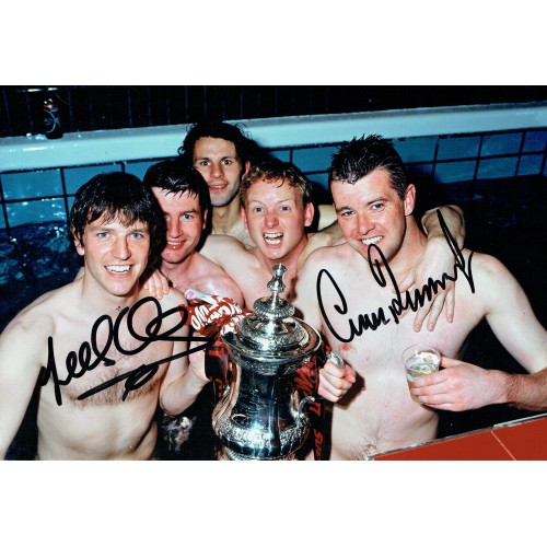 Gary Pallister and Lee Sharpe Man United Signed 12 x 8 inch Photograph