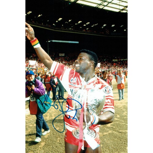 Martin Offiah Signed 12 X 8 Rugby Photograph