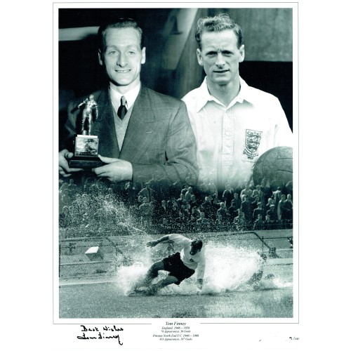 Tom Finney Signed Ltd Edition 9/100 Montage 16 x 12 inch Photograph